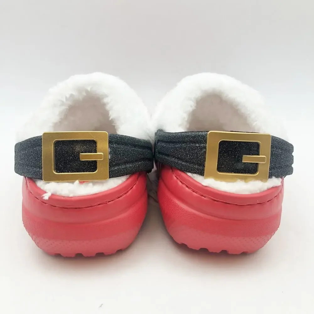 Crocs Little Kids Santa Classic Clogs Size C 8 Festive Red White Black NWT